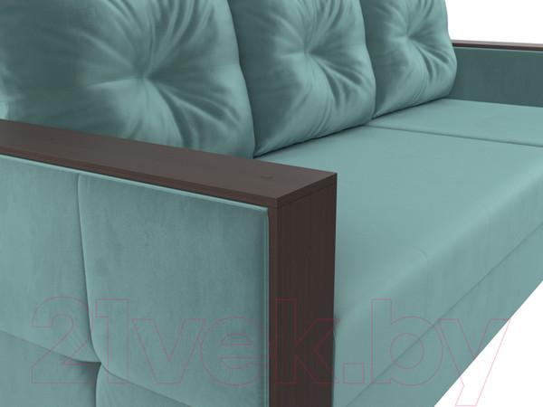 Изображение товара Диван угловой Лига Диванов Валенсия Лайт правый (велюр бирюзовый)
