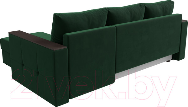 Изображение товара Диван угловой Лига Диванов Валенсия Лайт правый (велюр зеленый)
