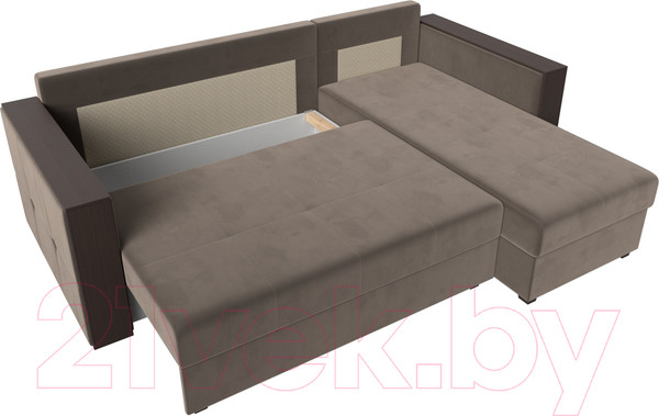 Изображение товара Диван угловой Лига Диванов Валенсия Лайт правый (велюр коричневый)