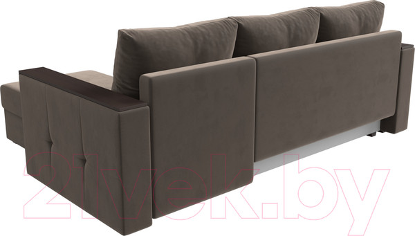 Изображение товара Диван угловой Лига Диванов Валенсия Лайт правый (велюр коричневый)