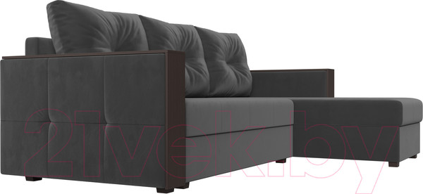 Изображение товара Диван угловой Лига Диванов Валенсия Лайт правый (велюр серый)