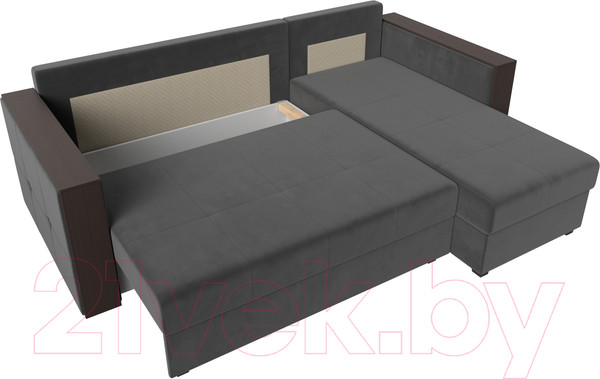 Изображение товара Диван угловой Лига Диванов Валенсия Лайт правый (велюр серый)