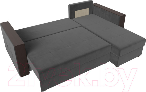 Изображение товара Диван угловой Лига Диванов Валенсия Лайт правый (велюр серый)