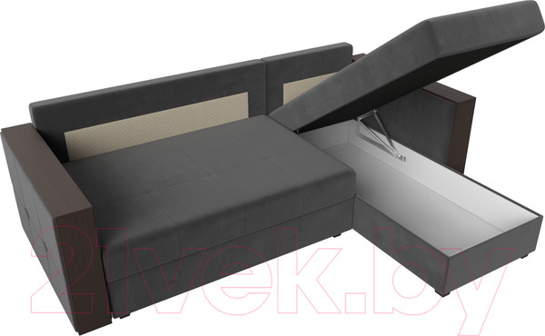 Изображение товара Диван угловой Лига Диванов Валенсия Лайт правый (велюр серый)