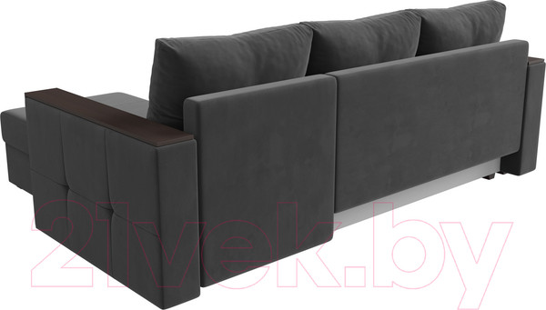 Изображение товара Диван угловой Лига Диванов Валенсия Лайт правый (велюр серый)