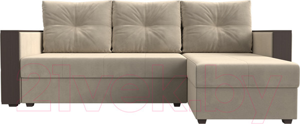 Изображение товара Диван угловой Лига Диванов Валенсия Лайт правый (микровельвет бежевый)