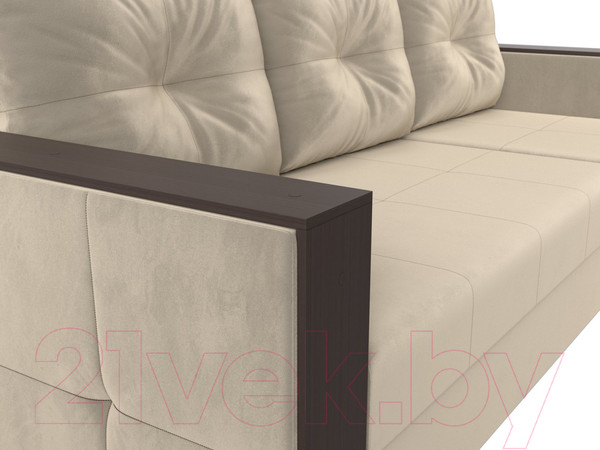 Изображение товара Диван угловой Лига Диванов Валенсия Лайт правый (микровельвет бежевый)