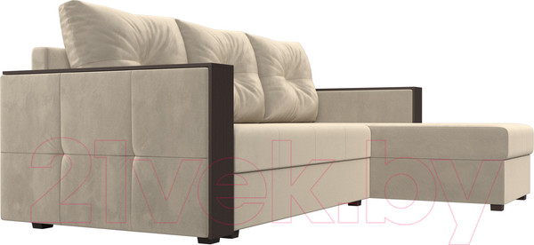 Изображение товара Диван угловой Лига Диванов Валенсия Лайт правый (микровельвет бежевый)
