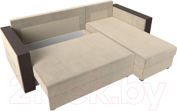 Изображение товара Диван угловой Лига Диванов Валенсия Лайт правый (микровельвет бежевый)