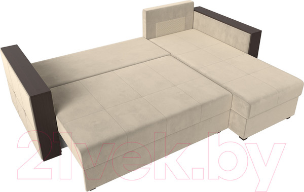 Изображение товара Диван угловой Лига Диванов Валенсия Лайт правый (микровельвет бежевый)