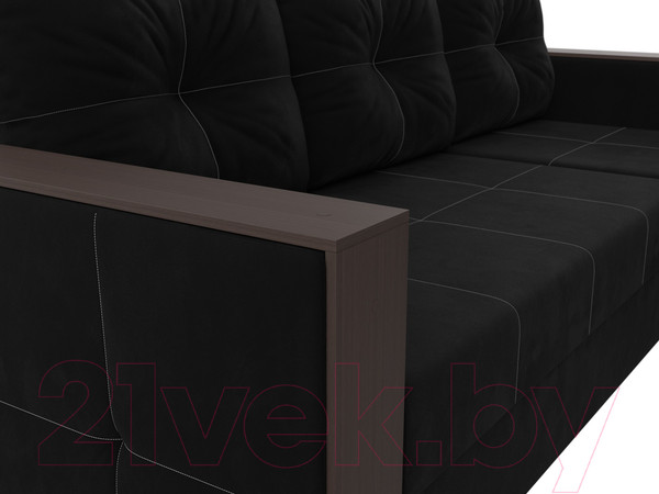 Изображение товара Диван угловой Лига Диванов Валенсия Лайт правый (микровельвет черный)