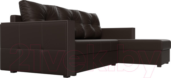 Изображение товара Диван угловой Лига Диванов Валенсия Лайт правый (экокожа коричневый)
