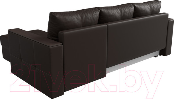 Изображение товара Диван угловой Лига Диванов Валенсия Лайт правый (экокожа коричневый)