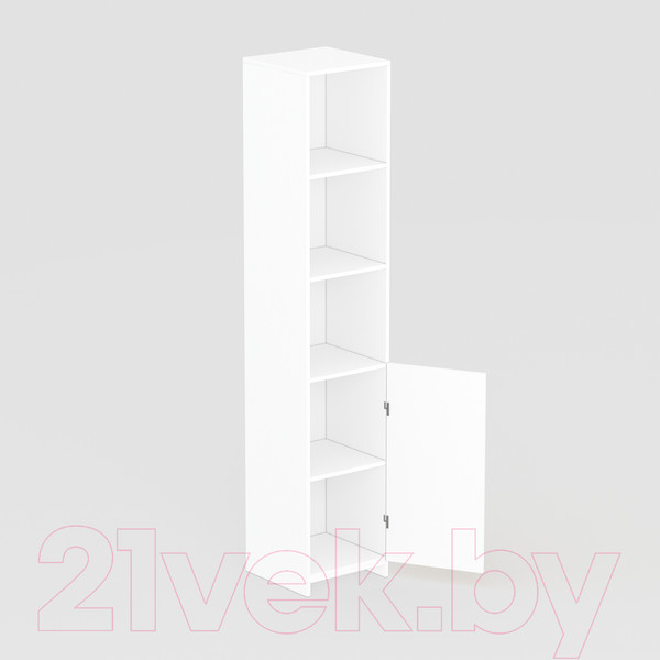 Изображение товара Стеллаж Seven Dreams Узкий закрытый SD-205 (белый/дуб сонома)