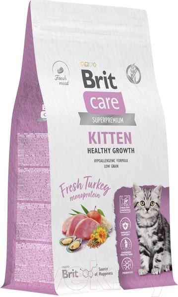 Изображение товара Сухой корм для кошек Brit Care Cat Kitten Healthy Growth с индейкой / 5066056 (1.5кг)