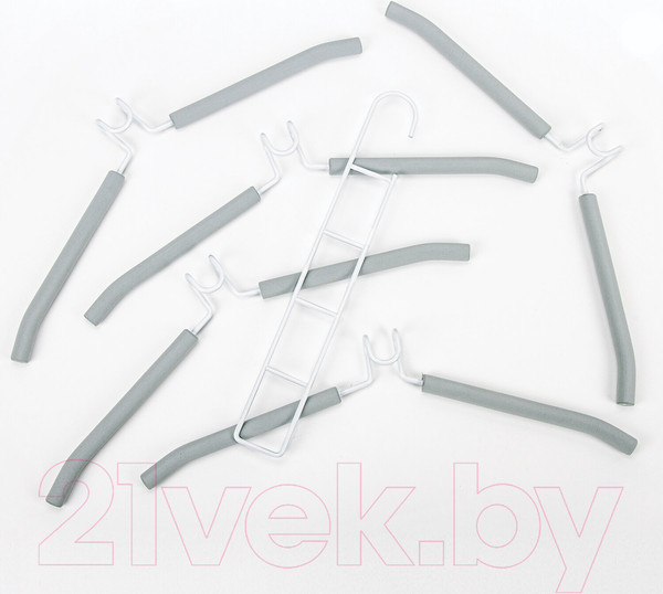 Изображение товара Набор металлических вешалок-плечиков Brabix 880786 (10шт, белый)