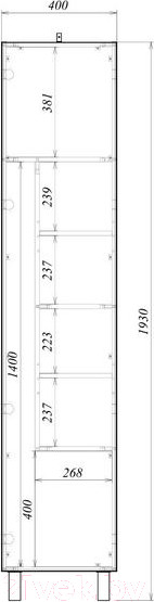 Изображение товара Шкаф-пенал для ванной Garda Grado 22 40 / 26.22.400