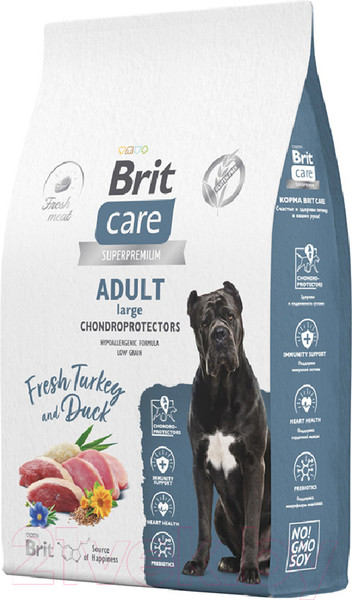 Изображение товара Сухой корм для собак Brit Care Dog Adult L Chondroprotectors с индейкой и уткой / 5066414 (12кг)