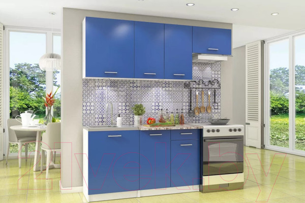 Изображение товара Кухонный гарнитур Stolline Бланка / СТЛ.218.00М (белый/синий)