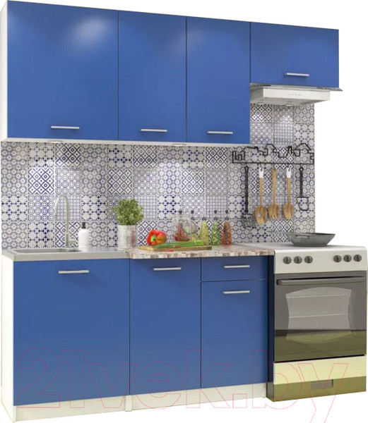 Изображение товара Кухонный гарнитур Stolline Бланка / СТЛ.218.00М (белый/синий)