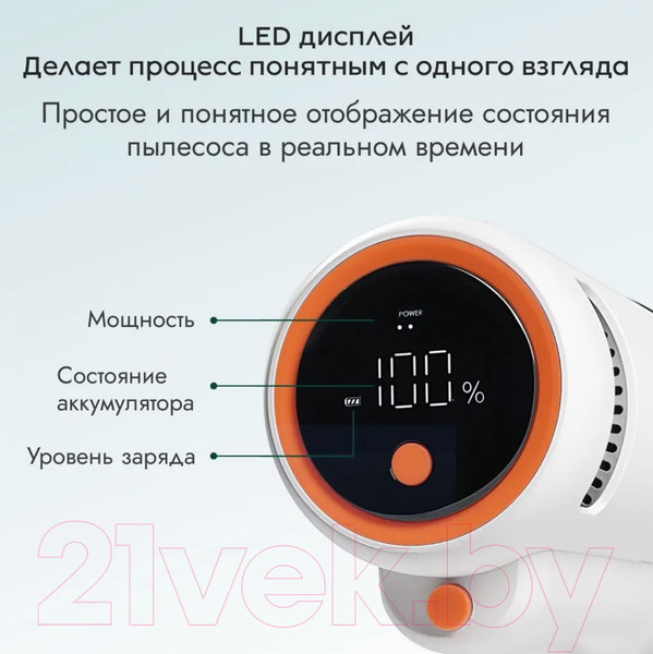 Изображение товара Вертикальный пылесос Lydsto Handheld Vacuum Cleaner V11H / YM-V11H-W03 (белый)