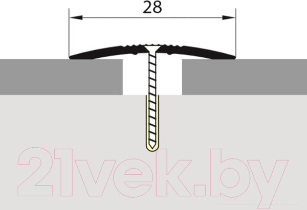 Изображение товара Порог Русский Профиль Анодированный 28мм 1.8м (серебро матовое)