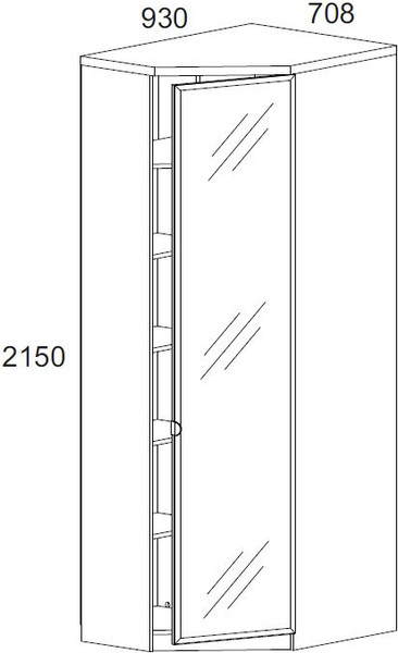 Изображение товара Шкаф Anrex Taurus 1DGPZ угловой (белый/дуб вотан)
