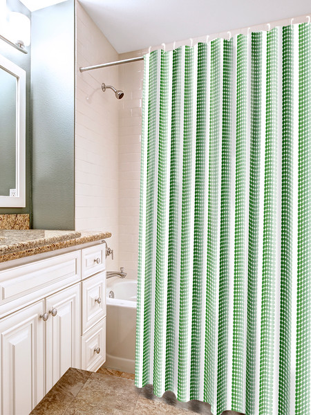 Изображение товара Шторка-занавеска для ванны Вилина Ритм / 6984-010 (180x180, зеленый)