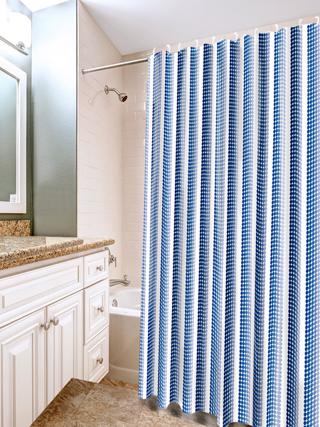 Изображение товара Шторка-занавеска для ванны Вилина Ритм / 6984-010 (180x180, синий)