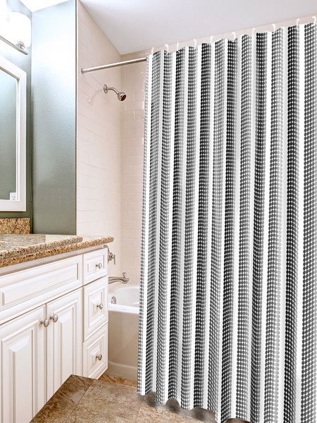 Изображение товара Шторка-занавеска для ванны Вилина Ритм / 6984-010 (180x180, черный)