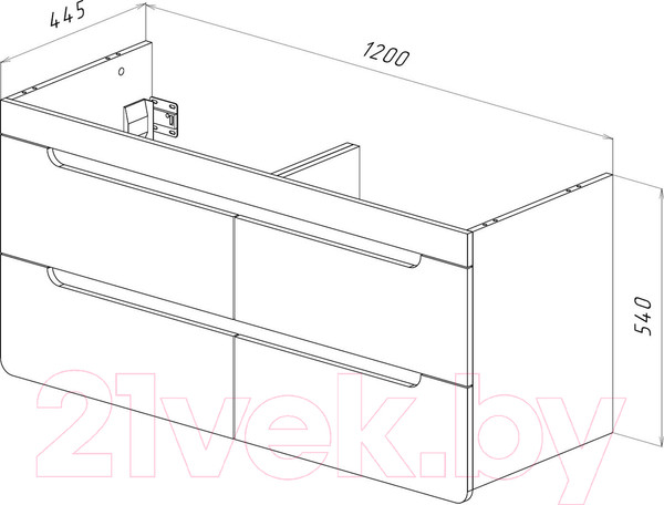 Изображение товара Тумба под умывальник LEMARK Olivia 120 / LM08OL125T (дуб кантри)