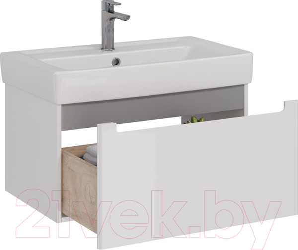 Изображение товара Тумба под умывальник LEMARK Buno Mini 80 / LM05BM80T (белый глянец)