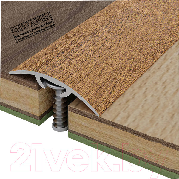 Изображение товара Порог Русский Профиль Разноуровневый с дюбелем 30мм 1.8м (ясень серый)