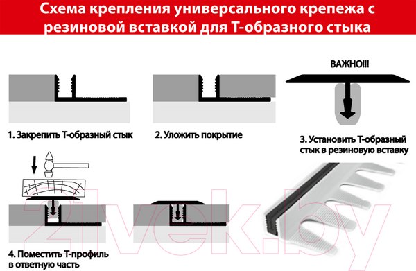 Изображение товара Профиль декоративный Русский Профиль Т-образный 26мм 1.8м (груша белая)