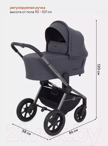 Изображение товара Детская универсальная коляска Rant Flex Pro 2 в 1 2023 / RA074 (Graphite)