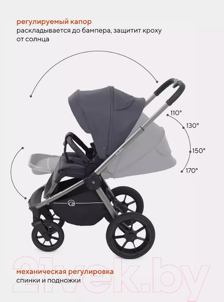 Изображение товара Детская универсальная коляска Rant Flex Pro 2 в 1 2023 / RA074 (Graphite)