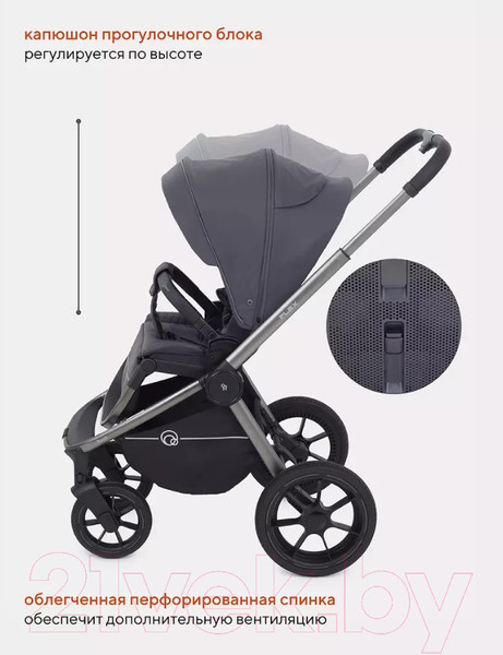 Изображение товара Детская универсальная коляска Rant Flex Pro 2 в 1 2023 / RA074 (Graphite)