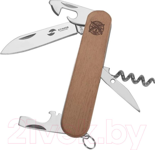 Изображение товара Нож швейцарский STINGER FK-K5019-5P (дерево)