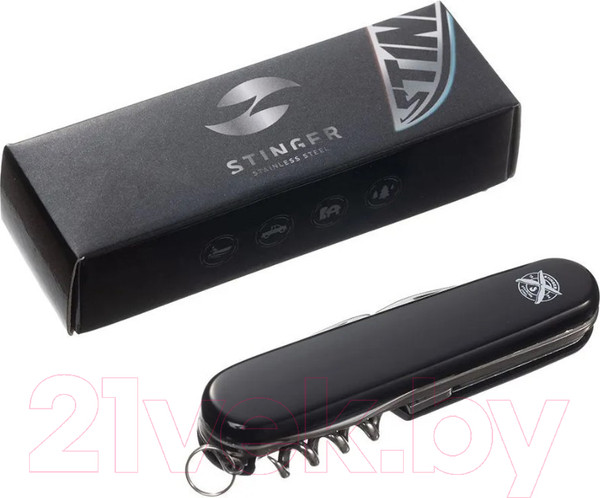 Изображение товара Нож швейцарский STINGER FK-K5018-6P (черный)