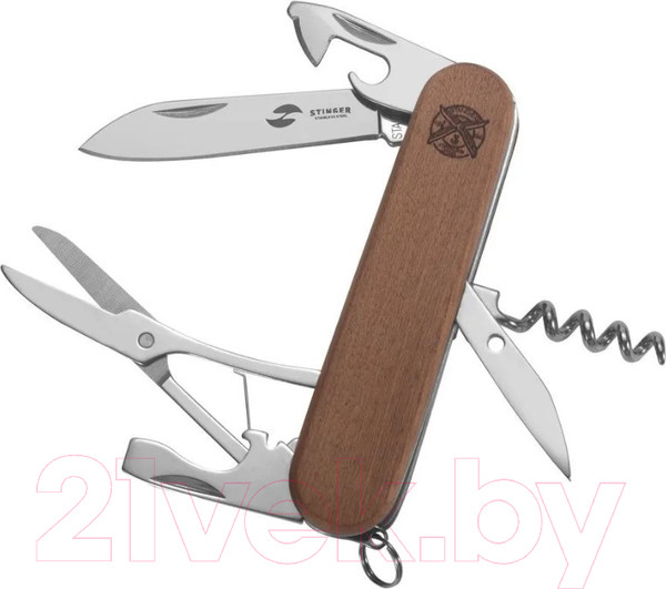 Изображение товара Нож швейцарский STINGER FK-K5019-6P (дерево)