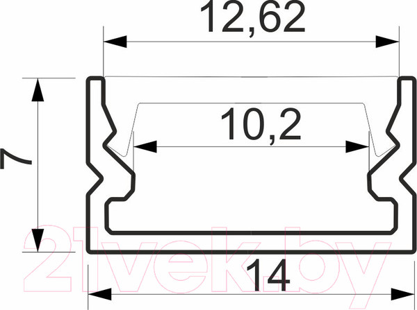 Изображение товара Профиль для светодиодной ленты AKS Sirius-1407S накладной с экраном (3м, белый)