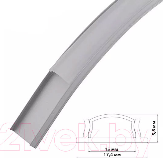 Изображение товара Профиль для светодиодной ленты AKS Slim гибкий накладной (3м, алюминий)