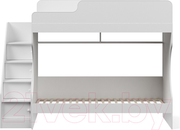 Изображение товара Двухъярусная кровать Капризун 6 Р443-4 с лестницей (белый)