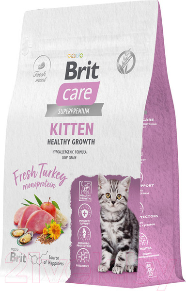 Изображение товара Сухой корм для кошек Brit Care Cat Kitten Healthy Growth с индейкой / 5065561 (400г)