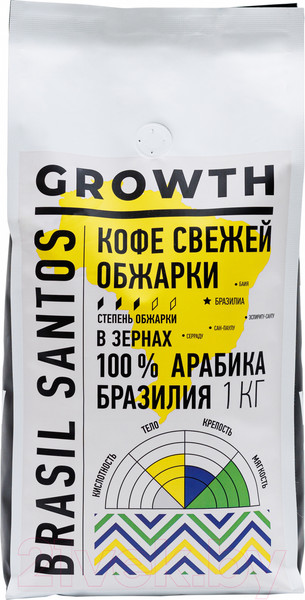 Изображение товара Кофе в зернах Growth Бразилия Сантос (1кг)
