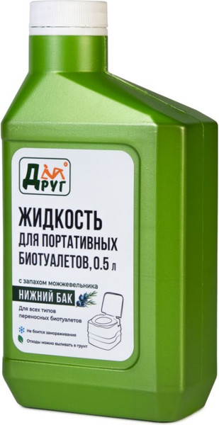 Изображение товара Жидкость для биотуалета Друг Для нижнего бака LLT05 (500мл, зеленый)
