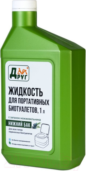 Изображение товара Жидкость для биотуалета Друг Для нижнего бака LLT1 (1л, зеленый)