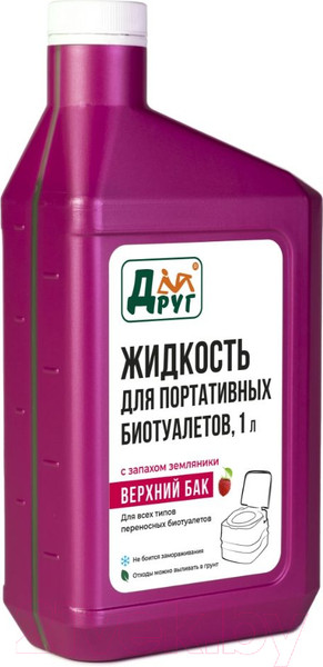 Изображение товара Жидкость для биотуалета Друг Для верхнего бака LTT1 (1л, розовый)
