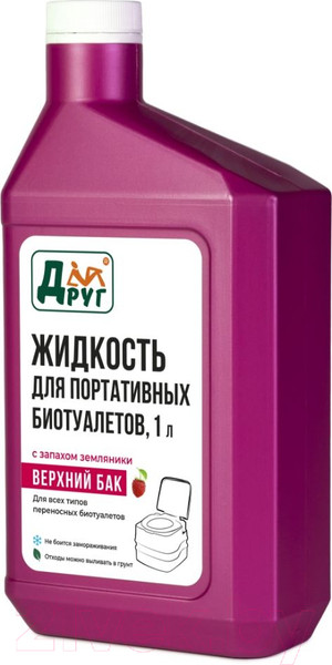 Изображение товара Жидкость для биотуалета Друг Для верхнего бака LTT1 (1л, розовый)