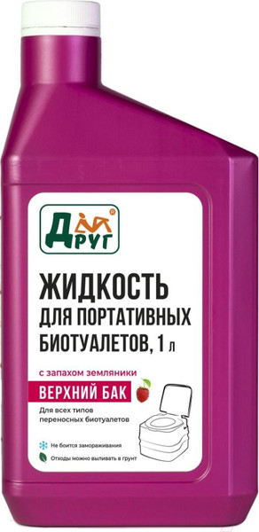 Изображение товара Жидкость для биотуалета Друг Для верхнего бака LTT1 (1л, розовый)